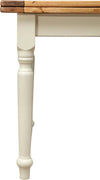 Biscottini-Tavolo-allungabile-Country-legno-massello-di-tiglio-con-struttura-bianca-anticata-piano-naturale.-Made-in-Italy