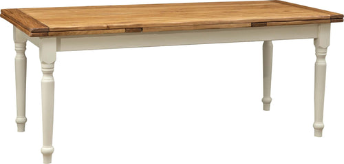 Biscottini-Tavolo-Country-allungabile-in-legno-massello-di-tiglio-struttura-bianca-anticata-piano-naturale-L200xPR90xH80-cm.-Made-in-Italy