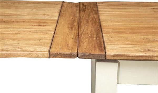 Biscottini-Tavolo-Country-allungabile-in-legno-massello-di-tiglio-struttura-bianca-anticata-piano-naturale-L200xPR90xH80-cm.-Made-in-Italy