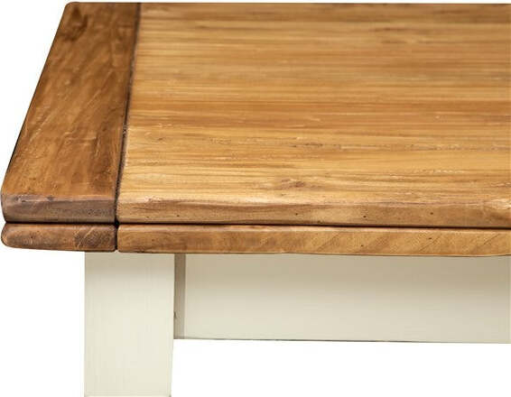 Biscottini-Tavolo-Country-allungabile-in-legno-massello-di-tiglio-struttura-bianca-anticata-piano-naturale-L200xPR90xH80-cm.-Made-in-Italy