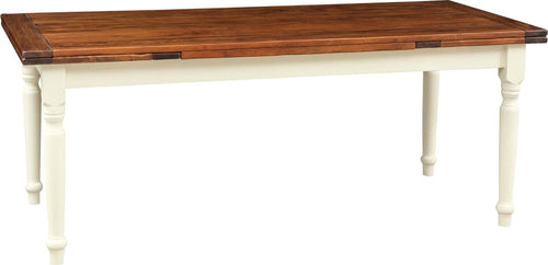Biscottini-Tavolo-Country-allungabile-in-legno-massello-di-tiglio-struttura-bianca-anticata-piano-noce-L200xPR90xH80-cm.-Made-in-Italy