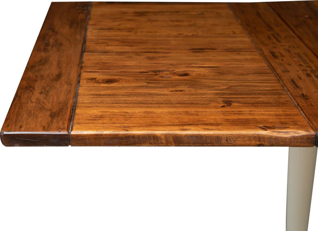 Biscottini-Tavolo-Country-allungabile-in-legno-massello-di-tiglio-struttura-bianca-anticata-piano-noce-L200xPR90xH80-cm.-Made-in-Italy
