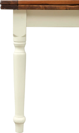Biscottini-Tavolo-Country-allungabile-in-legno-massello-di-tiglio-struttura-bianca-anticata-piano-noce-L200xPR90xH80-cm.-Made-in-Italy