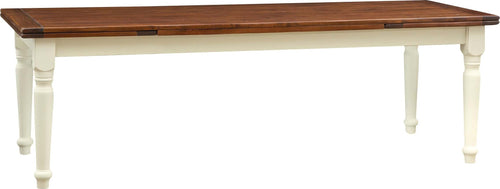 Biscottini-Tavolo-Country-allungabile-in-legno-massello-di-tiglio-struttura-bianca-anticata-top-noce-L250xPR100xH80-cm.-Made-in-Italy