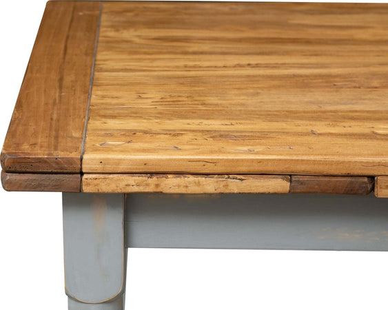 Biscottini-Tavolo-Country-allungabile-in-legno-massello-di-tiglio-struttura-grigio-anticato-piano-naturale-L120xPR80xH80-cm.-Made-in-Italy