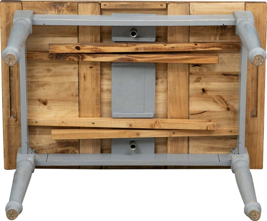 Biscottini-Tavolo-Country-allungabile-in-legno-massello-di-tiglio-struttura-grigio-anticato-piano-naturale-L120xPR80xH80-cm.-Made-in-Italy
