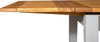 Biscottini-Tavolo-Country-allungabile-in-legno-massello-di-tiglio-struttura-grigio-anticato-piano-naturale-Made-in-Italy