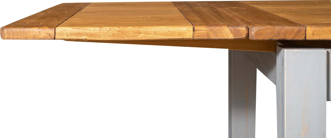 Biscottini-Tavolo-Country-allungabile-in-legno-massello-di-tiglio-struttura-grigio-anticato-piano-naturale-Made-in-Italy