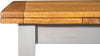 Biscottini-Tavolo-Country-allungabile-in-legno-massello-di-tiglio-struttura-grigio-anticato-piano-naturale-Made-in-Italy