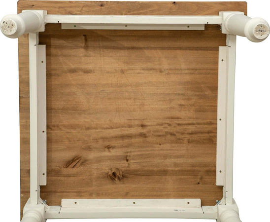 Biscottini-Tavolo-Country-in-legno-massello-di-tiglio-struttura-bianca-anticata-piano-naturale.-Made-in-Italy