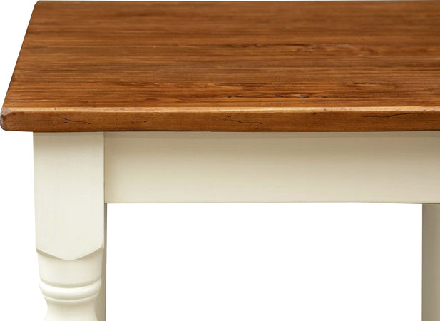Biscottini-Tavolo-Country-in-legno-massello-di-tiglio-struttura-bianca-anticata-piano-noce.-Made-in-Italy