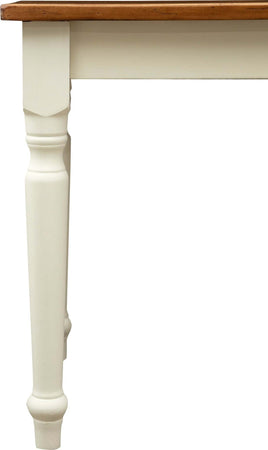 Biscottini-Tavolo-Country-in-legno-massello-di-tiglio-struttura-bianca-anticata-piano-noce.-Made-in-Italy