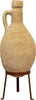 Biscottini-Vecchia-anfora-giara-con-manici-in-terracotta-e-base-portavasi-in-ferro