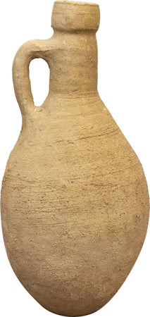 Biscottini-Vecchia-anfora-giara-con-manici-in-terracotta-e-base-portavasi-in-ferro