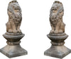 Biscottini-Vecchia-statua-raffigurante-una-coppia-di-leoni-in-pietra