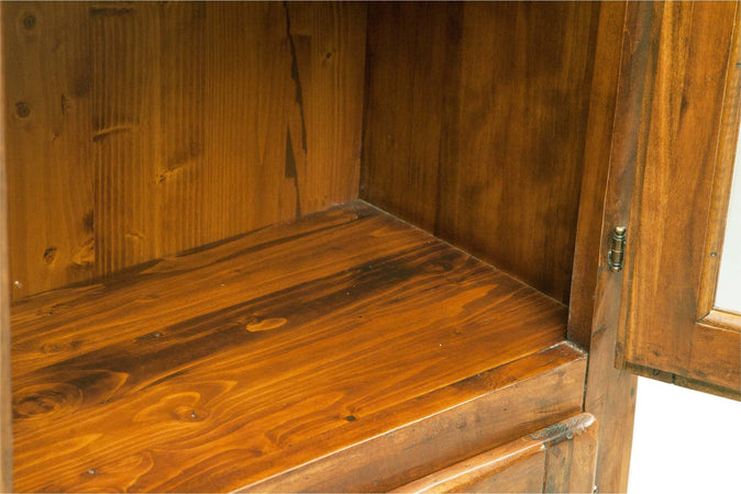 Biscottini-Vetrina-Country-in-legno-massello-di-tiglio-finitura-noce-L120xPR37xH197-cm.-Made-in-Italy