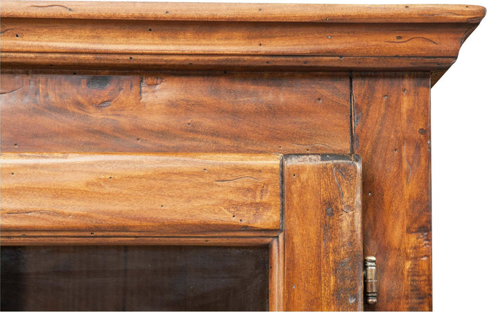 Biscottini-Vetrina-Country-in-legno-massello-di-tiglio-finitura-noce-L120xPR37xH197-cm.-Made-in-Italy