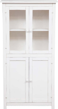 Biscottini-Vetrina-Credenza-Country-in-legno-massello-di-tiglio-finitura-bianca-anticata-L68xPR25xH130-cm.-Made-in-Italy