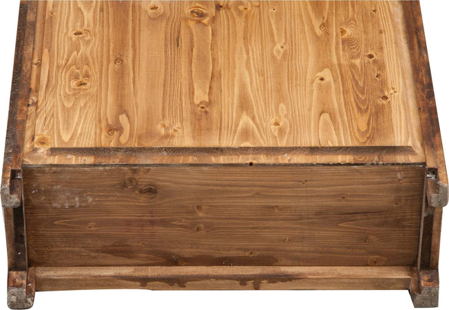 Biscottini-Vetrina-Credenza-Country-in-legno-massello-di-tiglio-finitura-noce-L68xPR25xH130-cm.-Made-in-Italy