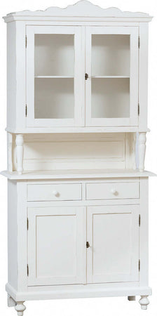 Biscottini-Vetrina-credenza-in-legno-massello-di-tiglio-finitura-bianca-anticata-L107xPR43xH238-cm.-Made-in-Italy