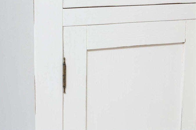 Biscottini-Vetrina-credenza-in-legno-massello-di-tiglio-finitura-bianca-anticata-L107xPR43xH238-cm.-Made-in-Italy