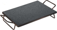 Bistecchiera 30 X 40 Cm Piastra in Pietra Lavica Ollare, Struttura in Metallo Con Manici Piedi Giardino e giardinaggio/Barbecue e picnic/Accessori per barbecue e affumicatori/Griglie per arrostire La Zappa - Altamura, Commerciovirtuoso.it