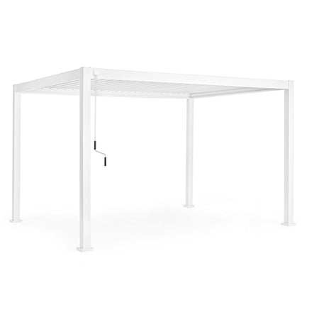 Gazebo pergola Bioclimatica con struttura in alluminio, tetto lamellare orientabile, da giardino e veranda
