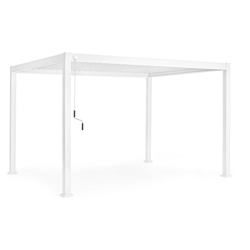 Gazebo pergola Bioclimatica con struttura in alluminio, tetto lamellare orientabile, da giardino e veranda