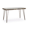 Scrivania Atlantide struttura in acciaio anticato, stile industriale, 130 x 65 x 75 cm