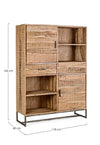 Credenza Elmer con struttura in legno di acacia, schienale in compensato, stile moderno