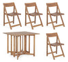 Set tavolo con 4 sedie Noemi in legno di acacia, finitura ad olio, per esterno