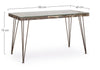 Scrivania Atlantide struttura in acciaio anticato, stile industriale, 130 x 65 x 75 cm
