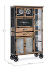 Credenza Liverpool con struttura e cassetti in acciaio, stile industriale