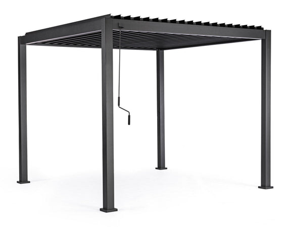 Gazebo pergola Bioclimatica con struttura in alluminio, tetto lamellare orientabile, da giardino e veranda