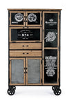 Credenza Liverpool con struttura e cassetti in acciaio, stile industriale