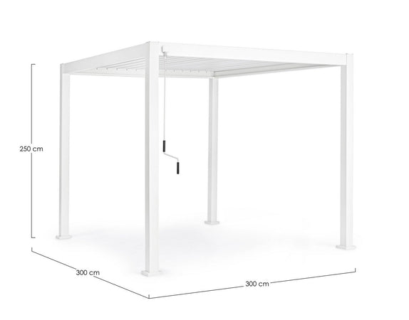 Gazebo pergola Bioclimatica con struttura in alluminio, tetto lamellare orientabile, da giardino e veranda