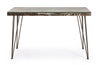 Scrivania Atlantide struttura in acciaio anticato, stile industriale, 130 x 65 x 75 cm