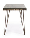 Scrivania Atlantide struttura in acciaio anticato, stile industriale, 130 x 65 x 75 cm
