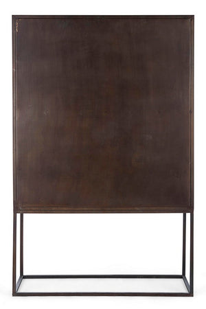 Credenza "Lanford" con struttura in acciaio, ante scolpite a mano, stile atmosfera