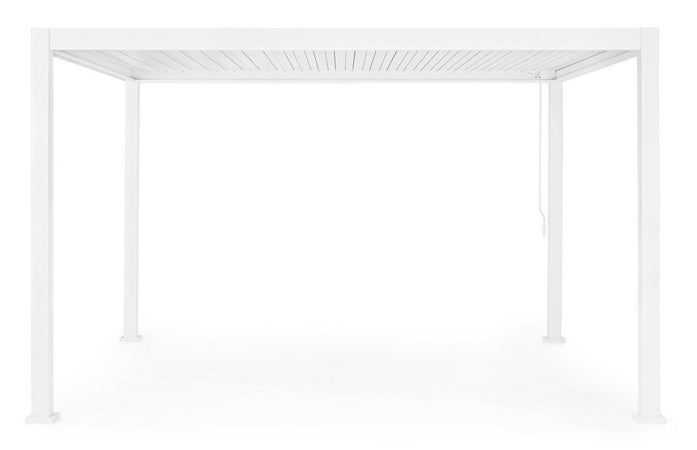 Gazebo pergola Bioclimatica con struttura in alluminio, tetto lamellare orientabile, da giardino e veranda