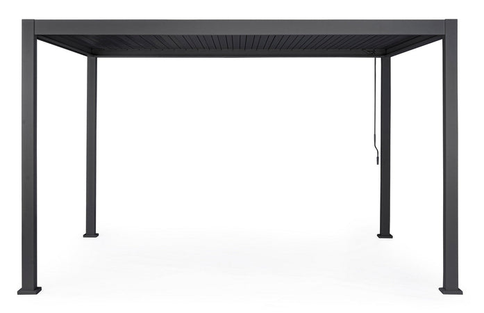 Gazebo pergola Bioclimatica con struttura in alluminio, tetto lamellare orientabile, da giardino e veranda