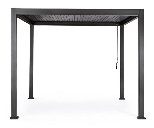 Gazebo pergola Bioclimatica con struttura in alluminio, tetto lamellare orientabile, da giardino e veranda