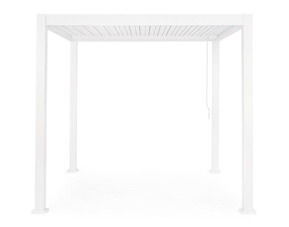 Gazebo pergola Bioclimatica con struttura in alluminio, tetto lamellare orientabile, da giardino e veranda