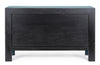 Credenza Jinan, struttura in legno di olmo riciclato, con finitura lucida, maniglie in rame