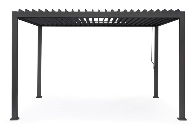 Gazebo pergola Bioclimatica con struttura in alluminio, tetto lamellare orientabile, da giardino e veranda