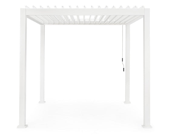 Gazebo pergola Bioclimatica con struttura in alluminio, tetto lamellare orientabile, da giardino e veranda