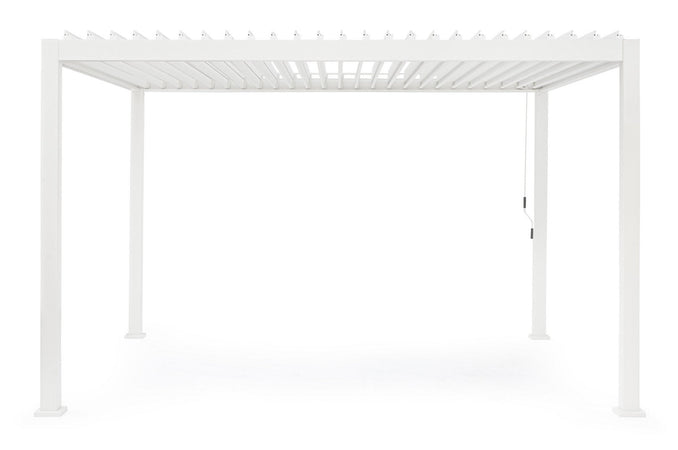 Gazebo pergola Bioclimatica con struttura in alluminio, tetto lamellare orientabile, da giardino e veranda