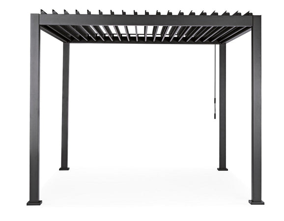 Gazebo pergola Bioclimatica con struttura in alluminio, tetto lamellare orientabile, da giardino e veranda