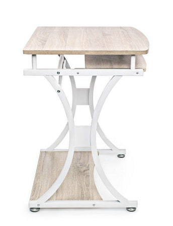 Scrivania "Violet" per PC con piani in MDF, struttura in acciaio verniciato, porta tastiera, 70 x 55 cm