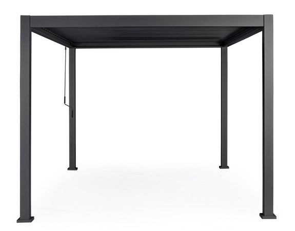 Gazebo pergola Bioclimatica con struttura in alluminio, tetto lamellare orientabile, da giardino e veranda